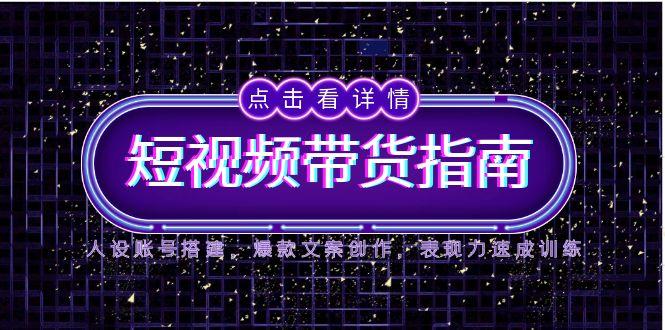 2025短视频带货指南，人设账号搭建，爆款文案创作，表现力速成训练-叮当猫聊项目