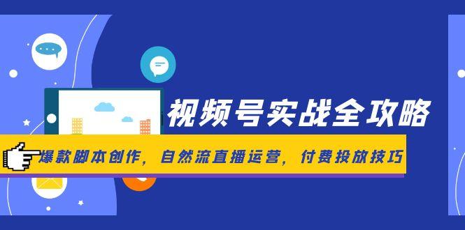 视频号实战全攻略，爆款脚本创作，自然流直播运营，付费投放技巧-叮当猫聊项目