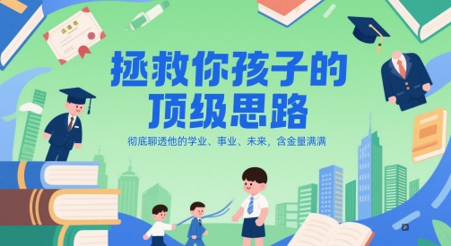 付费文章：拯救你孩子的顶级思路，彻底聊透他的学业、事业、未来，含金量满满-叮当猫聊项目
