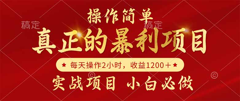 真正的暴利项目，操作简单，每天收益1200＋，自己做老板-叮当猫聊项目