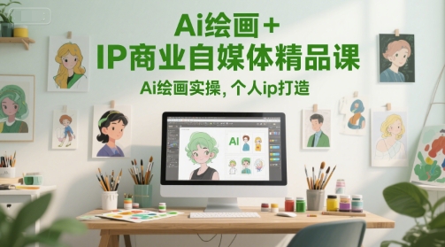 Ai绘画+IP商业自媒体精品课，Ai绘画实操，个人ip打造-叮当猫聊项目