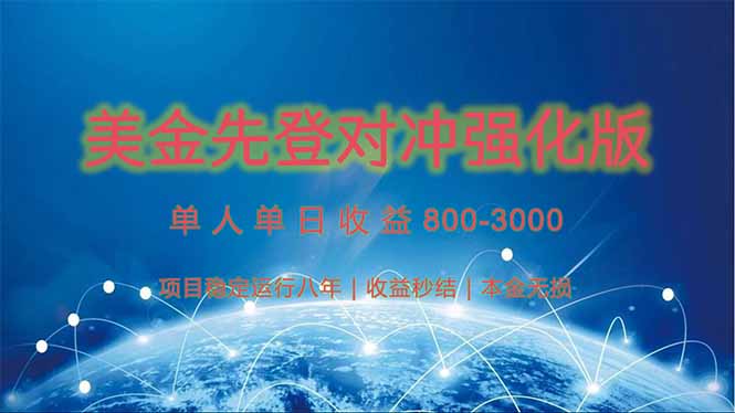 美金先登计划对冲强化版，2025年黑马中最暴力收益日收益1k-4k(可放大…-叮当猫聊项目