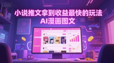 小说推文拿到收益最快的玩法，AI漫画图文-叮当猫聊项目