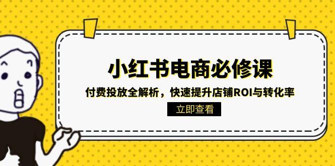 小红书电商必修课：付费投放全解析，快速提升店铺ROI与转化率-叮当猫聊项目