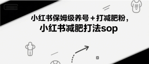 小红书保姆级养号+打减肥粉，小红书减肥打法sop-叮当猫聊项目