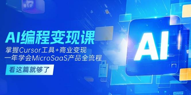 AI编程变现课：掌握Cursor工具+商业变现，一年学会MicroSaaS产品全流程-叮当猫聊项目