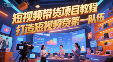 短视频带货项目教程，打造短视频带货第一队伍-叮当猫聊项目