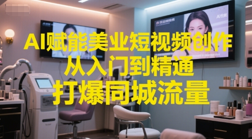 AI赋能美业短视频创作，从入门到精通，打爆同城流量，超级AI工具短视频实操落地-叮当猫聊项目