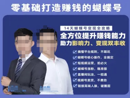 蝴蝶号专栏-视频号运营教程，零基础打造挣钱的蝴蝶号，14天蝴蝶号变现全攻略-叮当猫聊项目