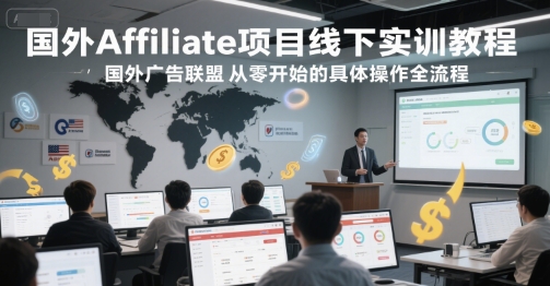 国外Affiliate项目线下实训教程，国外广告联盟从零开始的具体操作全流程-叮当猫聊项目