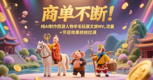 商单不断！纯AI制作西游人物羊毛毡版文旅MV，流量+节目效果统统拉满-叮当猫聊项目