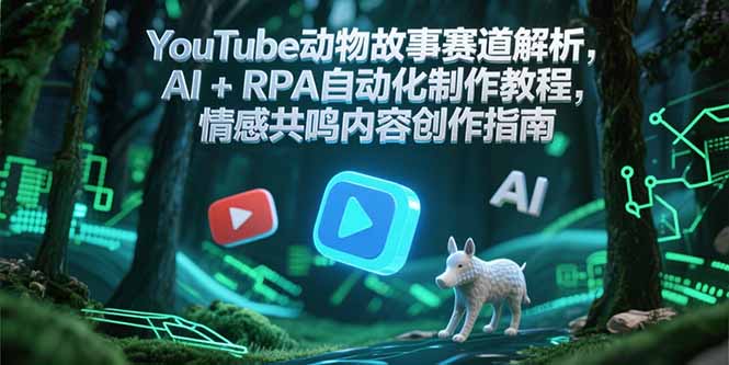 YouTube动物故事赛道解析，AI+RPA自动化制作教程，情感共鸣内容创作指南-叮当猫聊项目