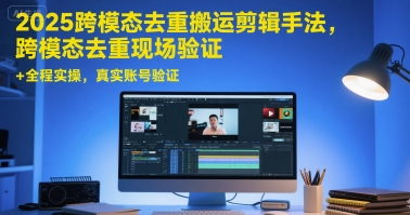2025跨模态去重搬运剪辑手法，跨模态去重现场验证 +全程实操，真实账号验证-叮当猫聊项目