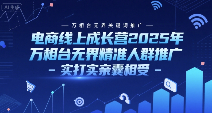 电商线上成长营2025年，万相台无界关键词推广-万相台无界精准人群推广-实打实亲囊相受-叮当猫聊项目