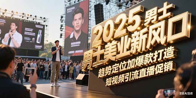 2025男士美业新风口，趋势定位加爆款打造，短视频引流直播促销-叮当猫聊项目