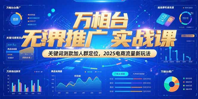 万相台无界推广实战课，关键词测款加人群定位，2025电商流量新玩法-叮当猫聊项目