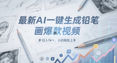 最新AI一键生成铅笔画爆款视频，多平台分发，日 入1k+，小白轻松上手【揭秘】-叮当猫聊项目
