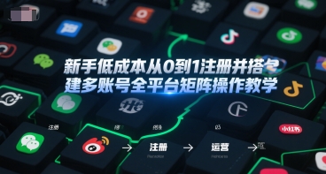 新手低成本从0到1注册并搭建多账号全平台矩阵操作教学，手机号-邮箱-IP-工具-叮当猫聊项目