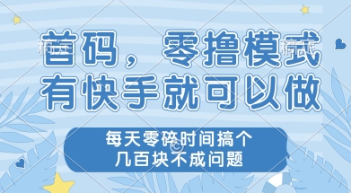 首码零撸项目，有快手就可以做，每天业务时间搞个几张不是问题【揭秘】-叮当猫聊项目