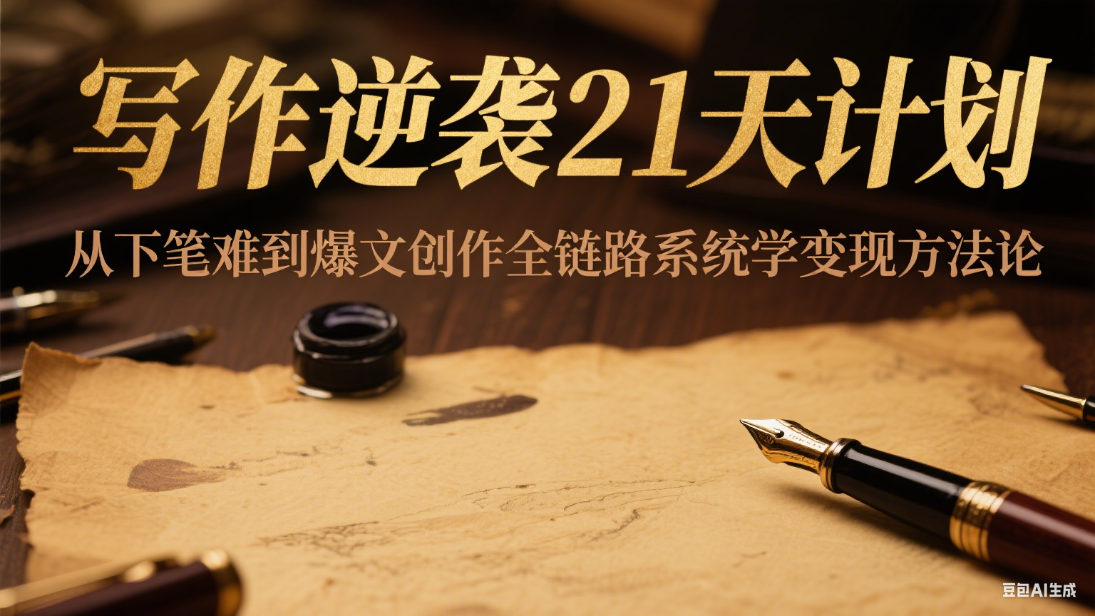 写作逆袭21天计划：从下笔难到爆文创作全链路系统学变现方法论-叮当猫聊项目