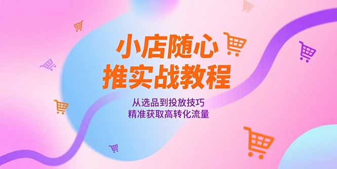 小店随心推实战教程，从选品到投放技巧，精准获取高转化流量-叮当猫聊项目