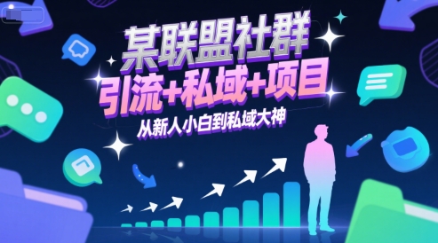 某联盟社群，引流+私域+项目，从新人小白到私域大神-叮当猫聊项目