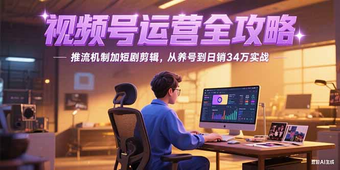 2025视频号运营全攻略，推流机制加短剧剪辑，从养号到日销34万实战-叮当猫聊项目