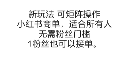 可矩阵操作，小红书商单新玩法，适合所有人，无需粉丝门槛，1粉丝也可以接单-叮当猫聊项目