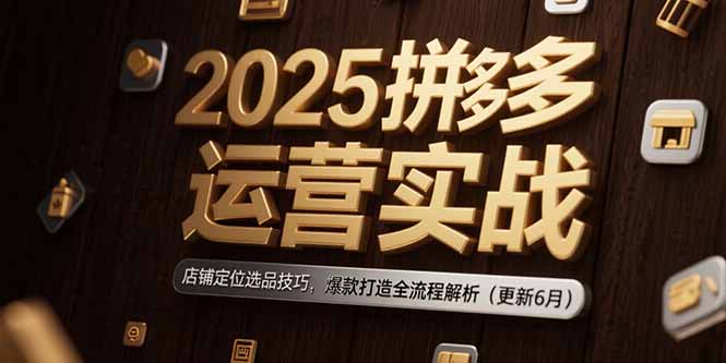 2025拼多多运营实战：店铺定位选品技巧，爆款打造全流程解析(更新6月-叮当猫聊项目