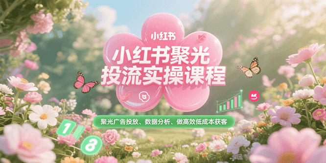 小红书聚光投流实操课程，聚光广告投放、数据分析、做高效低成本获客-叮当猫聊项目