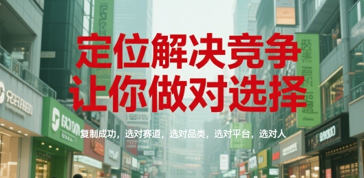 定位解决竞争，让你做对选择，复制成功，选对赛道，选对品类，选对平台，选对人-叮当猫聊项目