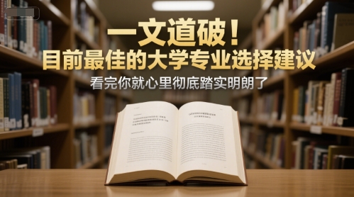 付费文章：一文道破！目前最佳的大学专业选择建议，看完你就心里彻底踏实明朗了-叮当猫聊项目