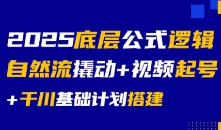 2025底层公式逻辑自然流撬动+视频起号+千川基础计划搭建-叮当猫聊项目