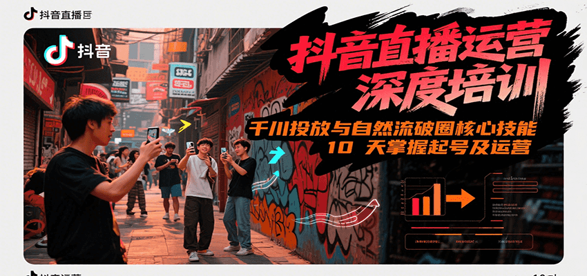 抖音直播运营深度培训，千川投放与自然流核心技能，10天掌握起号及运营(6-7月新课)-叮当猫聊项目