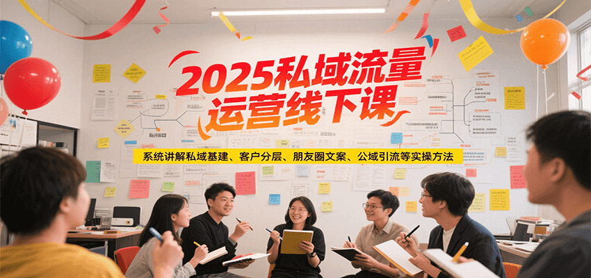 2025私域流量运营线下课，系统讲解私域基建/客户分层/朋友圈文案/公域引流等实操方法-叮当猫聊项目