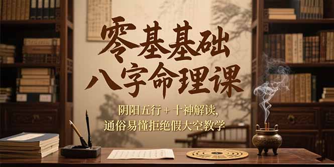 零基础八字命理课，阴阳五行+十神解读，通俗易懂拒绝假大空教学-叮当猫聊项目
