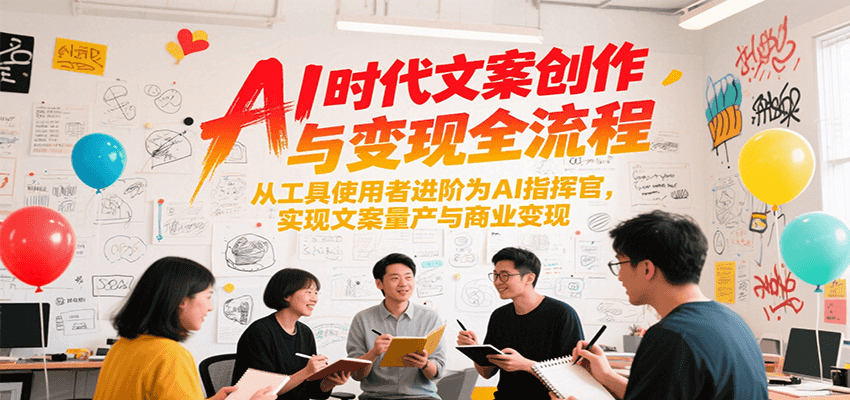 AI时代文案创作与变现全流程，从工具使用者进阶为AI指挥官，实现文案量产与商业变现-叮当猫聊项目