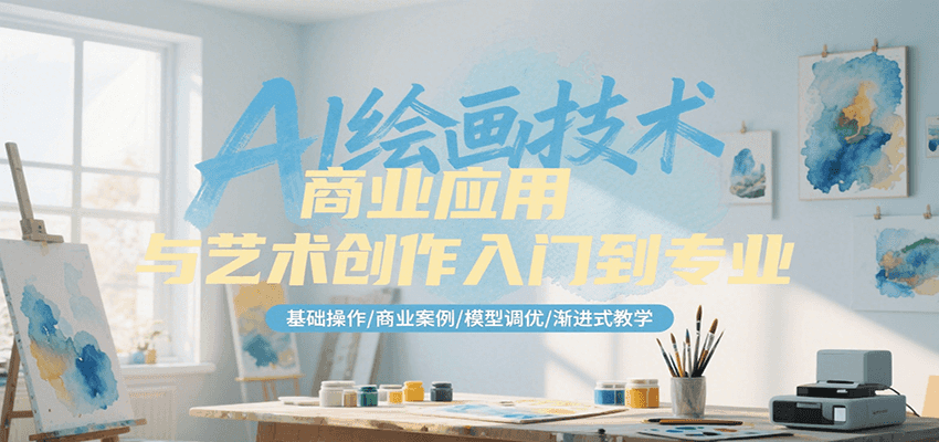 AI绘画技术商业应用与艺术创作入门到专业，基础操作/商业案例/模型调优/渐进式教学-叮当猫聊项目
