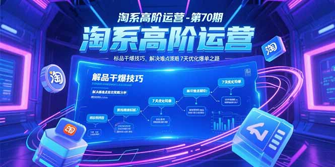 淘系高阶运营-第70期，标品干爆技巧，解决难点策略，大佬操盘方法-叮当猫聊项目