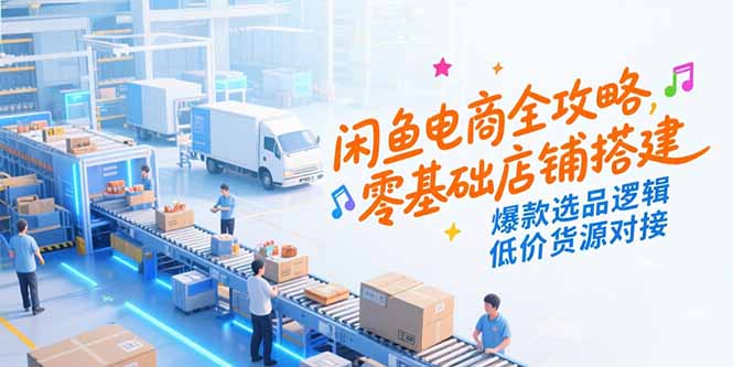 闲鱼电商全攻略，零基础店铺搭建，爆款选品逻辑，低价货源对接-叮当猫聊项目