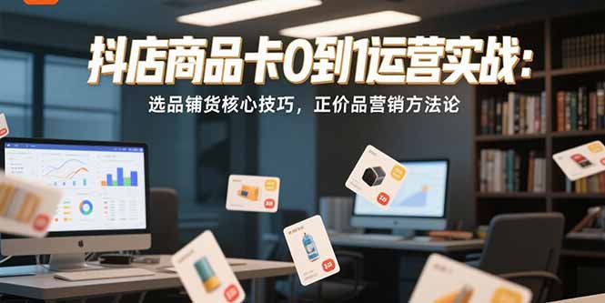 抖店商品卡0到1运营实战：选品铺货核心技巧，正价品营销方法论-叮当猫聊项目