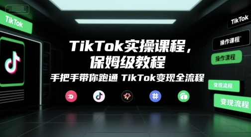 TikTok实操课程，保姆级教程，手把手带你跑通TikTok变现全流程-叮当猫聊项目
