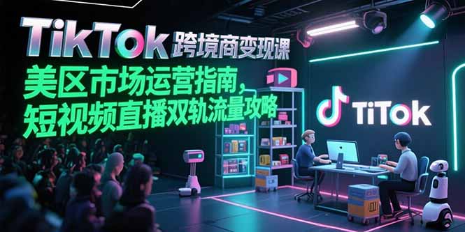 TikTok跨境电商变现课，美区市场运营指南，短视频直播双轨流量攻略-叮当猫聊项目