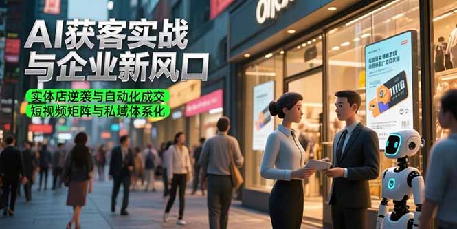 AI获客实战与企业新风口，实体店逆袭与自动化成交 短视频矩阵与私域体系化-叮当猫聊项目