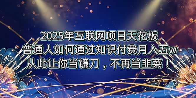 2025年互联网项目天花板，普通人如何通过卖项目实现逆风翻盘，月入5W＋！-叮当猫聊项目