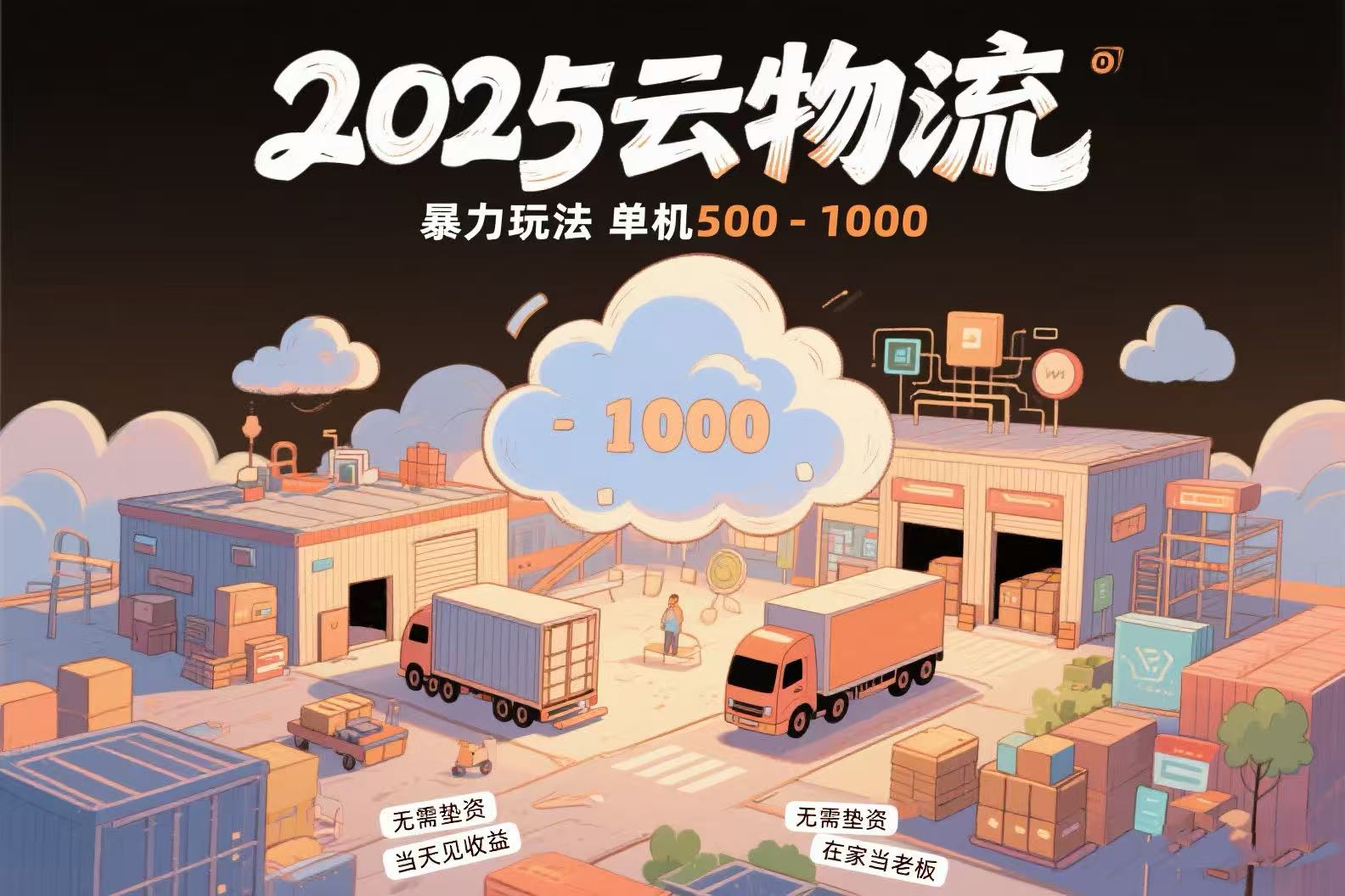 云物流赚差价，项目纯利润500~1000，无需垫资，当天到账。不需要有车，…-叮当猫聊项目