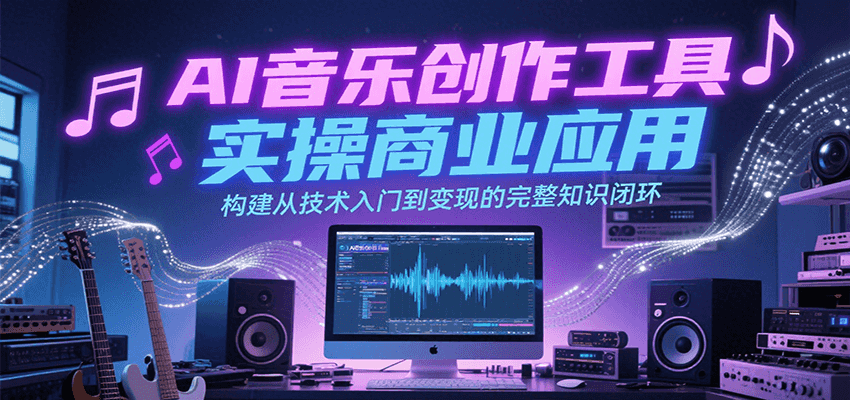 AI音乐创作工具实操商业应用，构建从技术入门到变现的完整知识闭环-叮当猫聊项目