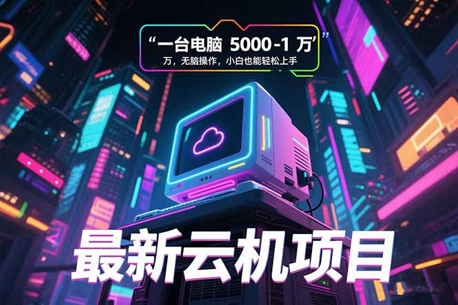 最新云机项目 一台电脑5000到10000 无脑操作小白也能轻松上手-叮当猫聊项目