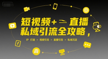 短视频+直播私域引流全攻略，IP打造 +视频引流 +直播引流 +私域沉淀-叮当猫聊项目