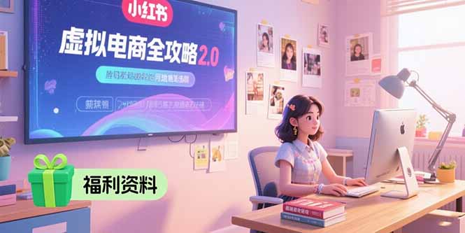 虚拟电商全攻略2.0，开店选品实操流程，账号定位、货源发布、笔记发布技巧-叮当猫聊项目